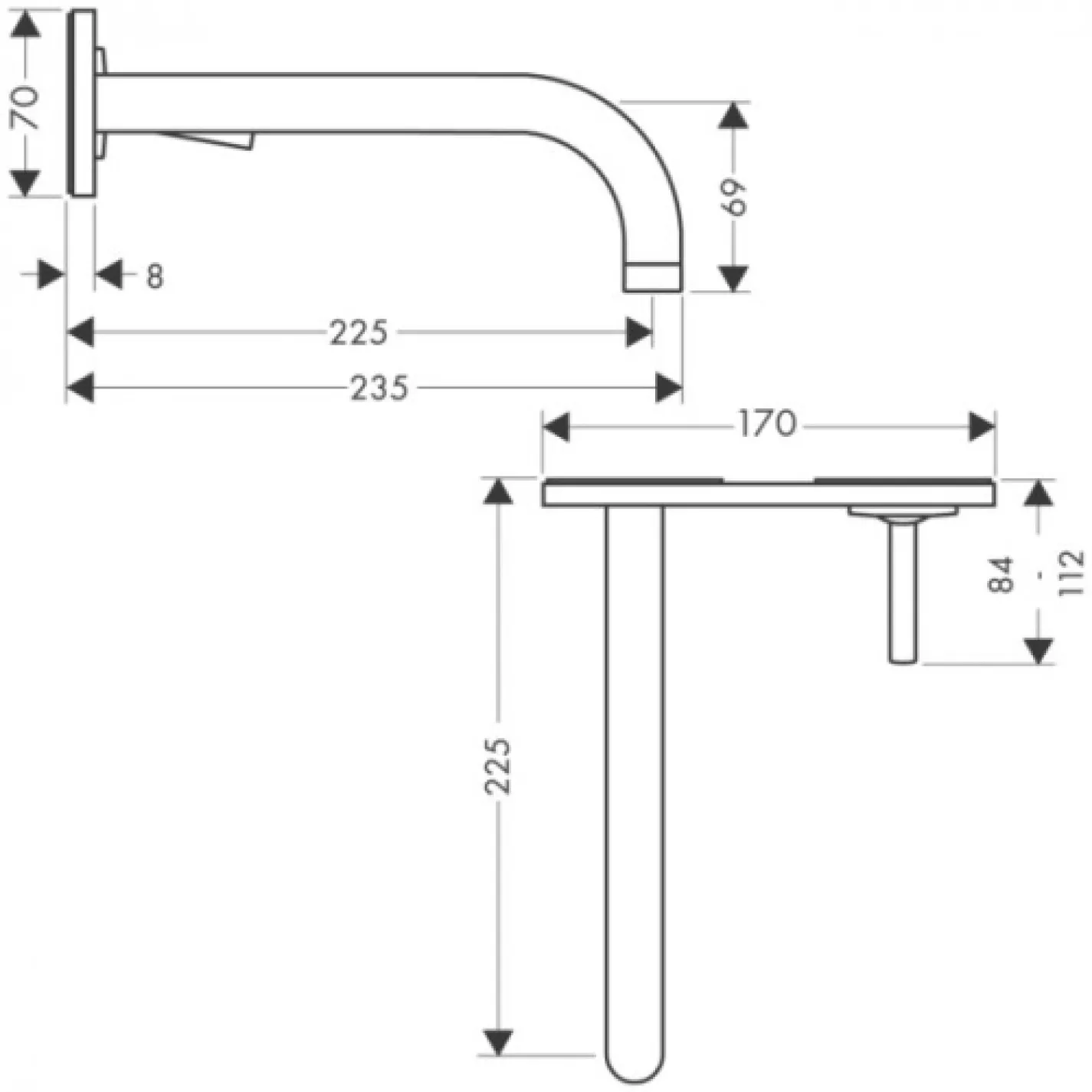 Змішувач для раковини Hansgrohe Axor Uno2 (38115000) - Фото 1